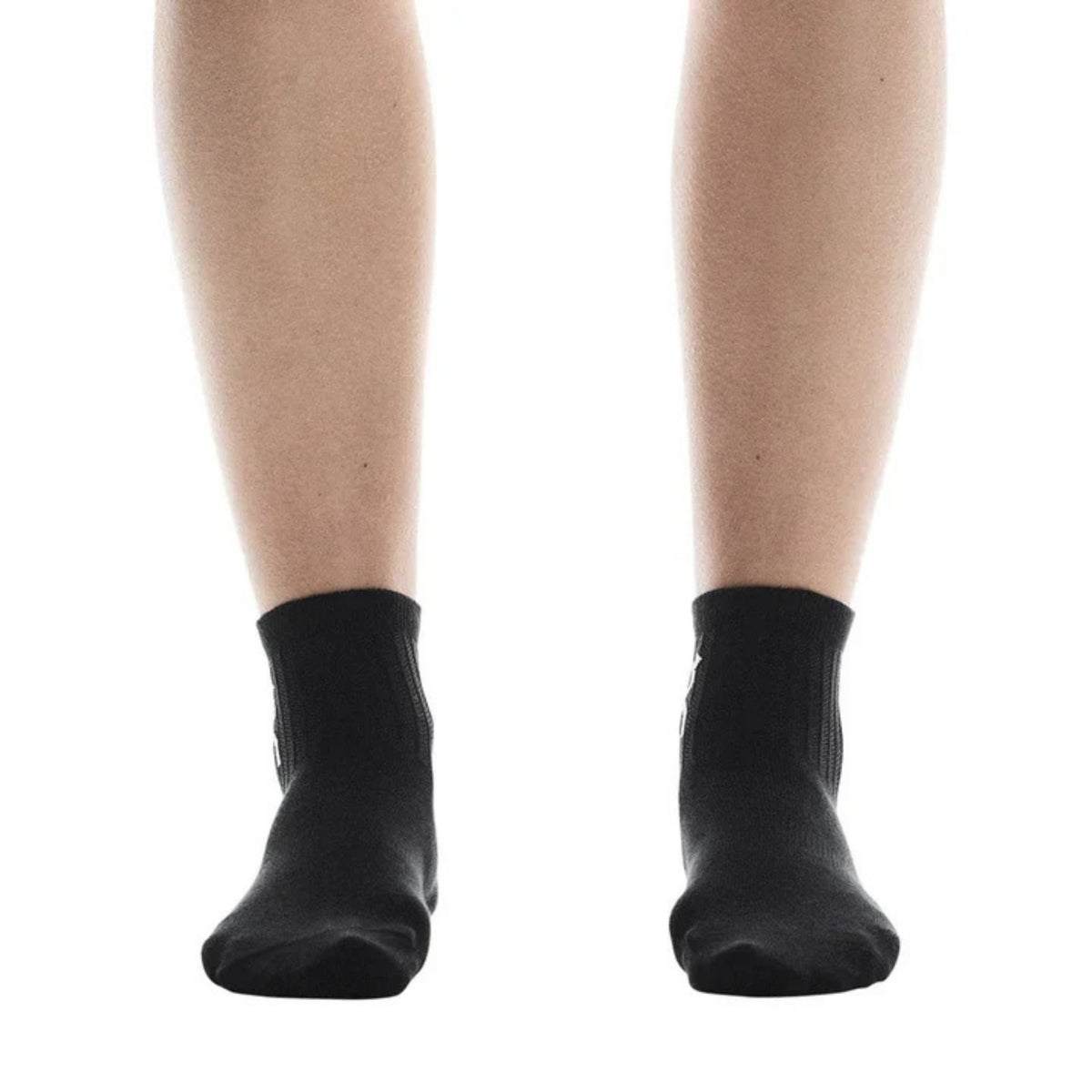 Black On crew socks on a white background