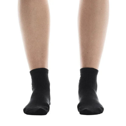 Black On crew socks on a white background