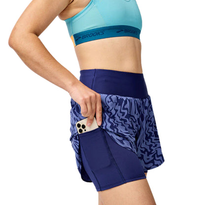 BROOKS SHORT CHASER 5INCH 2IN1 2.0 WN MIDNIGHT SPEEDSCAPE (AW25)