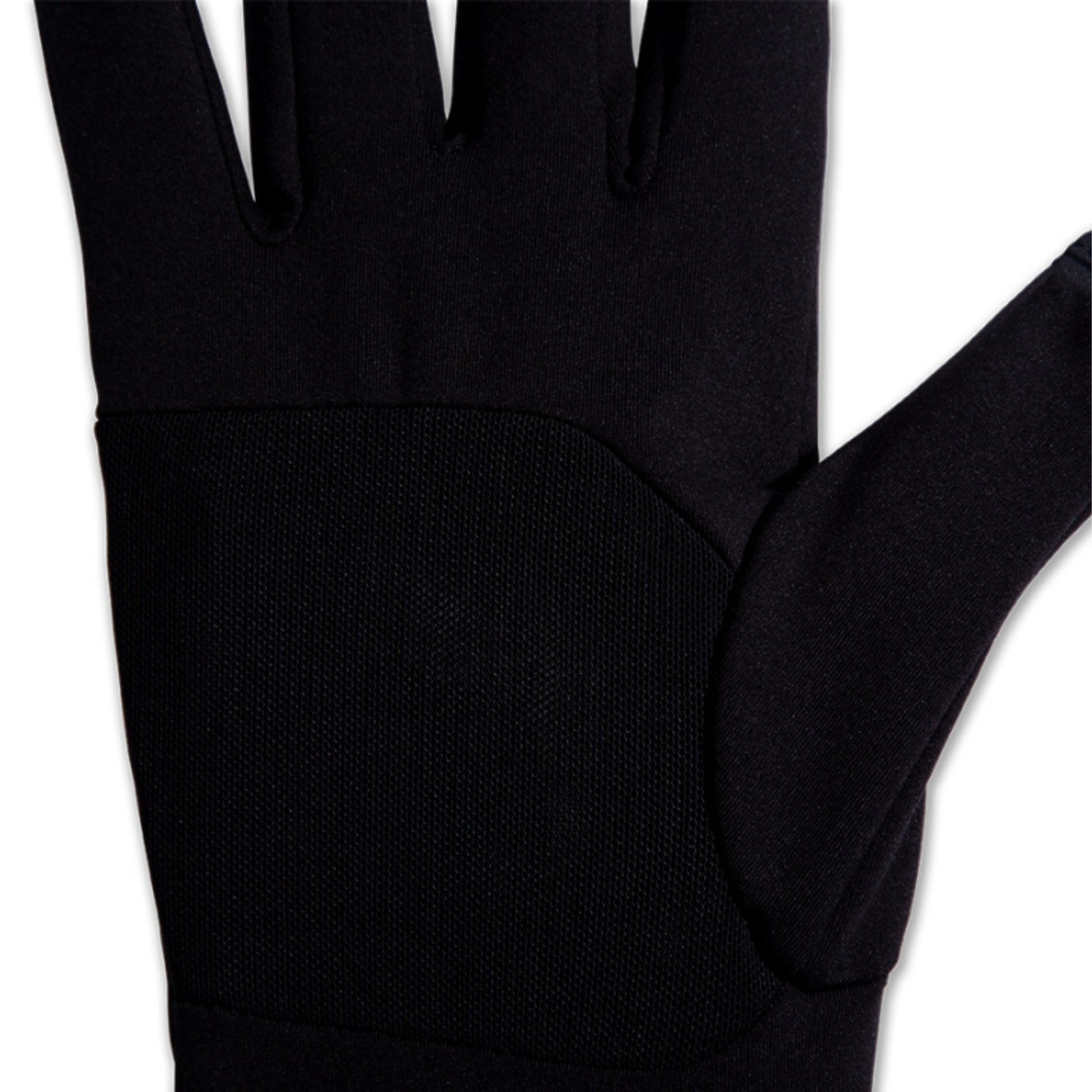 Close up of a black glove on a white background