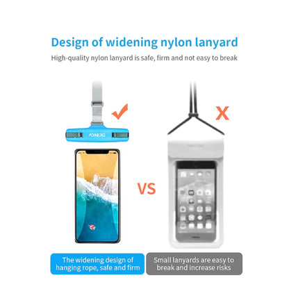 Comparison of white phone pouch with screen protector with a smartphone and phone case.