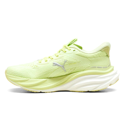 Light green Puma running shoe with Puma logo on a white background