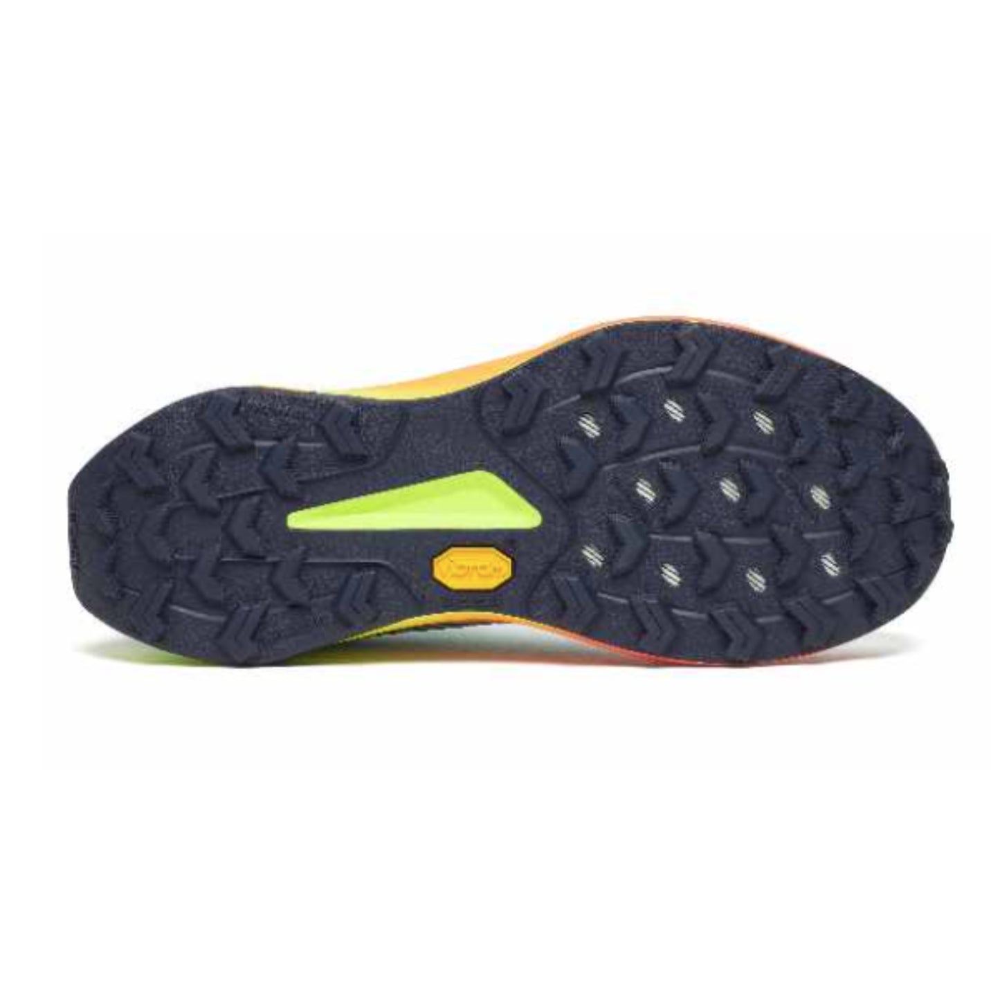 Close-up of a shoe sole with a textured pattern on a white background