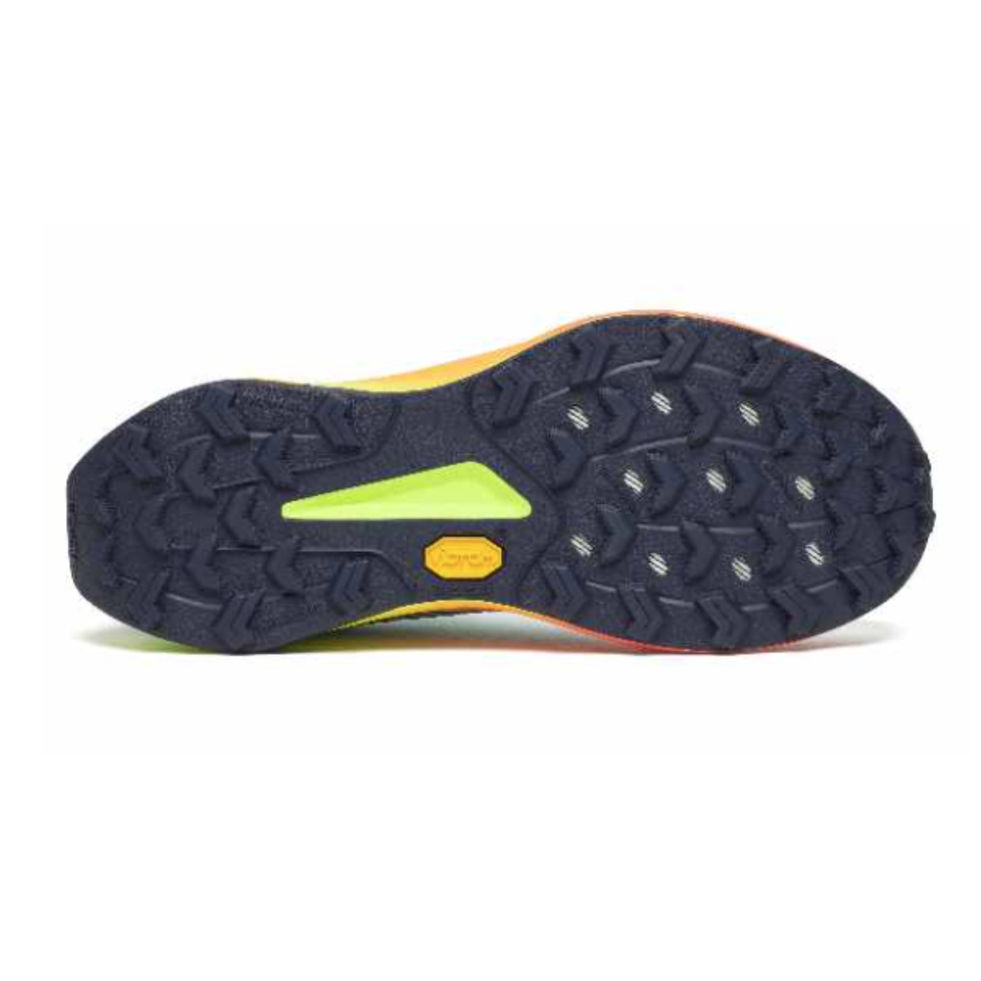 Close-up of a shoe sole with a textured pattern on a white background