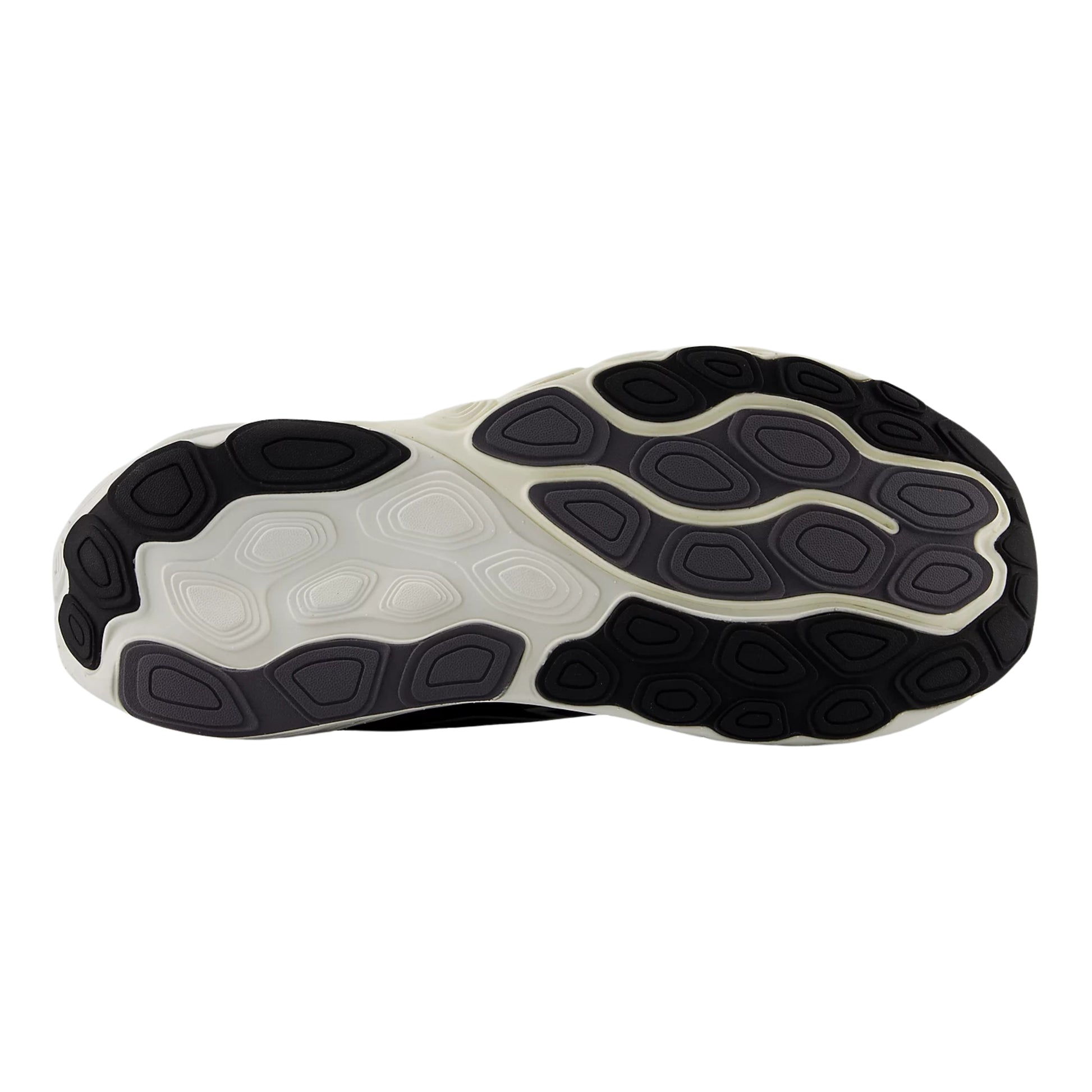 Black and white sole of a shoe on a white background