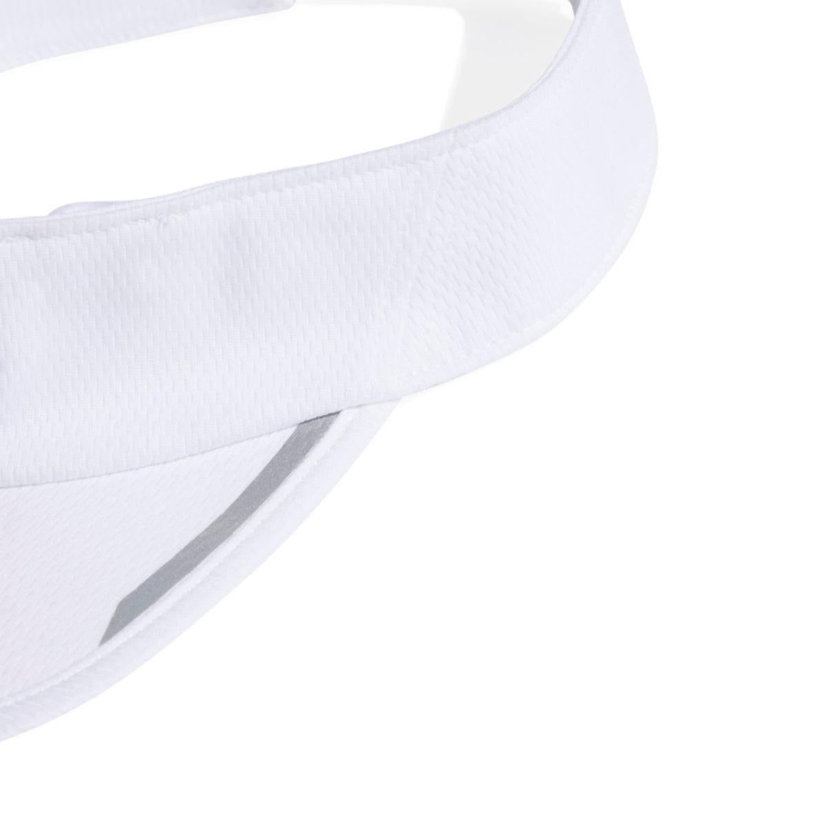 Close-up of a white visor on a light gray background
