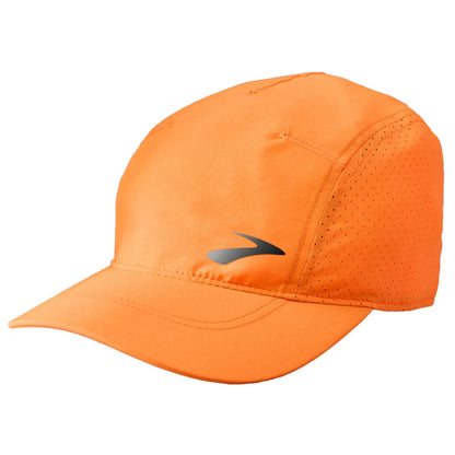 Orange cap with a black Brooks logo on a white background
