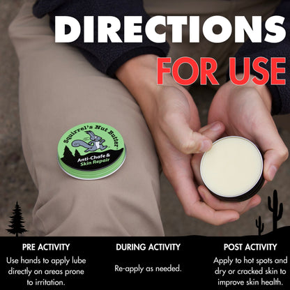 Product packaging with application directions on a neutral background