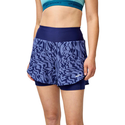 BROOKS SHORT CHASER 5INCH 2IN1 2.0 WN MIDNIGHT SPEEDSCAPE (AW25)