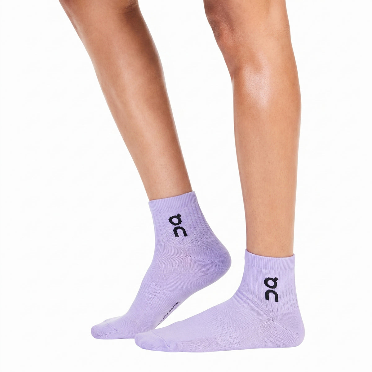 Purple On crew sock on a white background