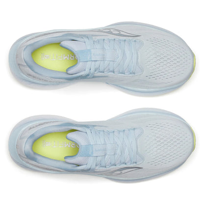 Light blue with ice blue accents and light yellow cushioning 