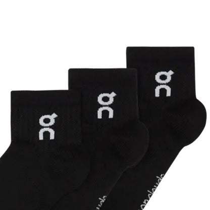 Black On crew socks on a white background