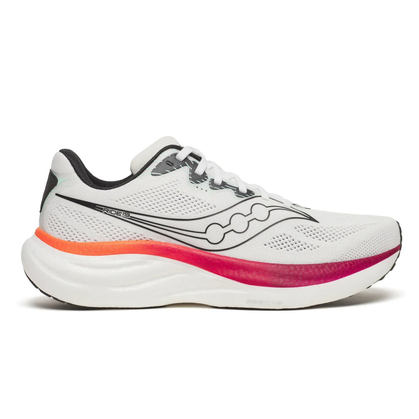 SAUCONY SHOE RIDE 19 MN WHITE/CRIMSON (SS26)
