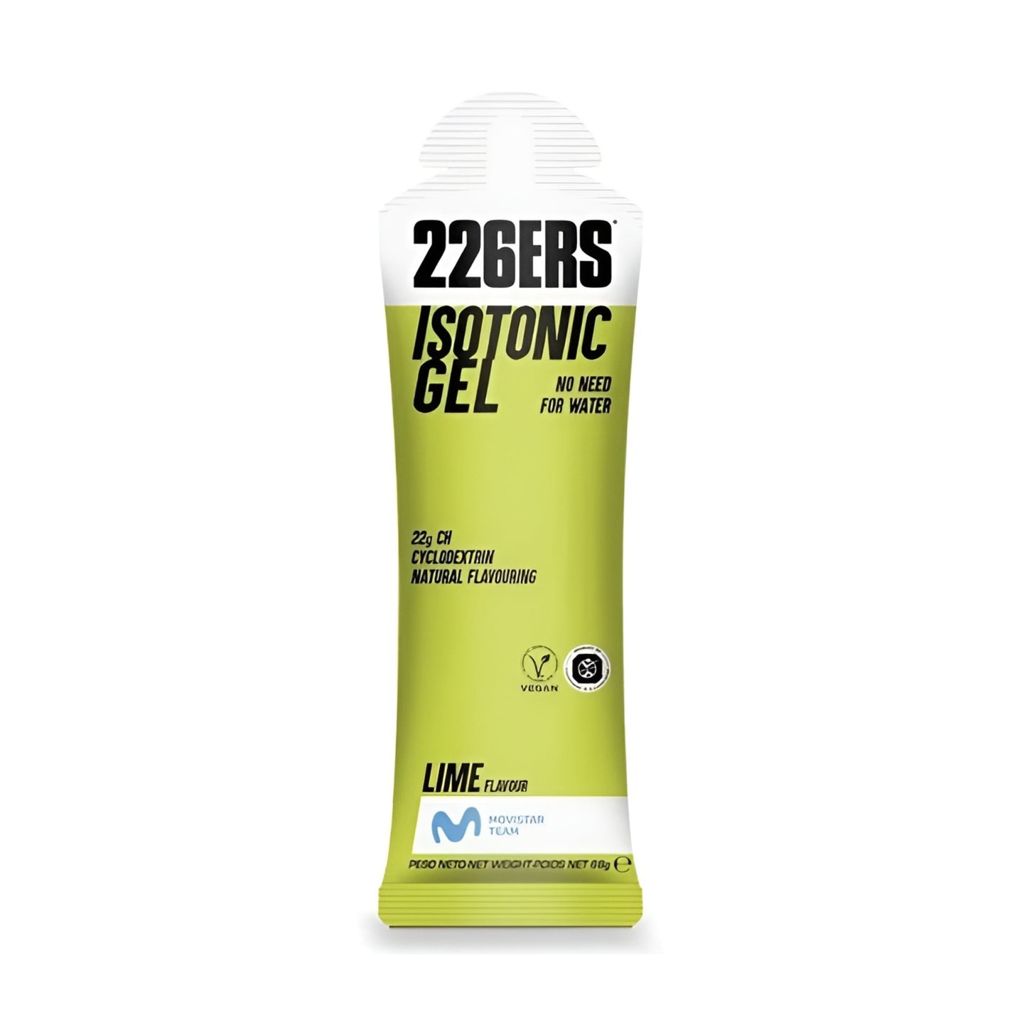 226ERS Isotonic Gel packaging with lime flavor on a white background