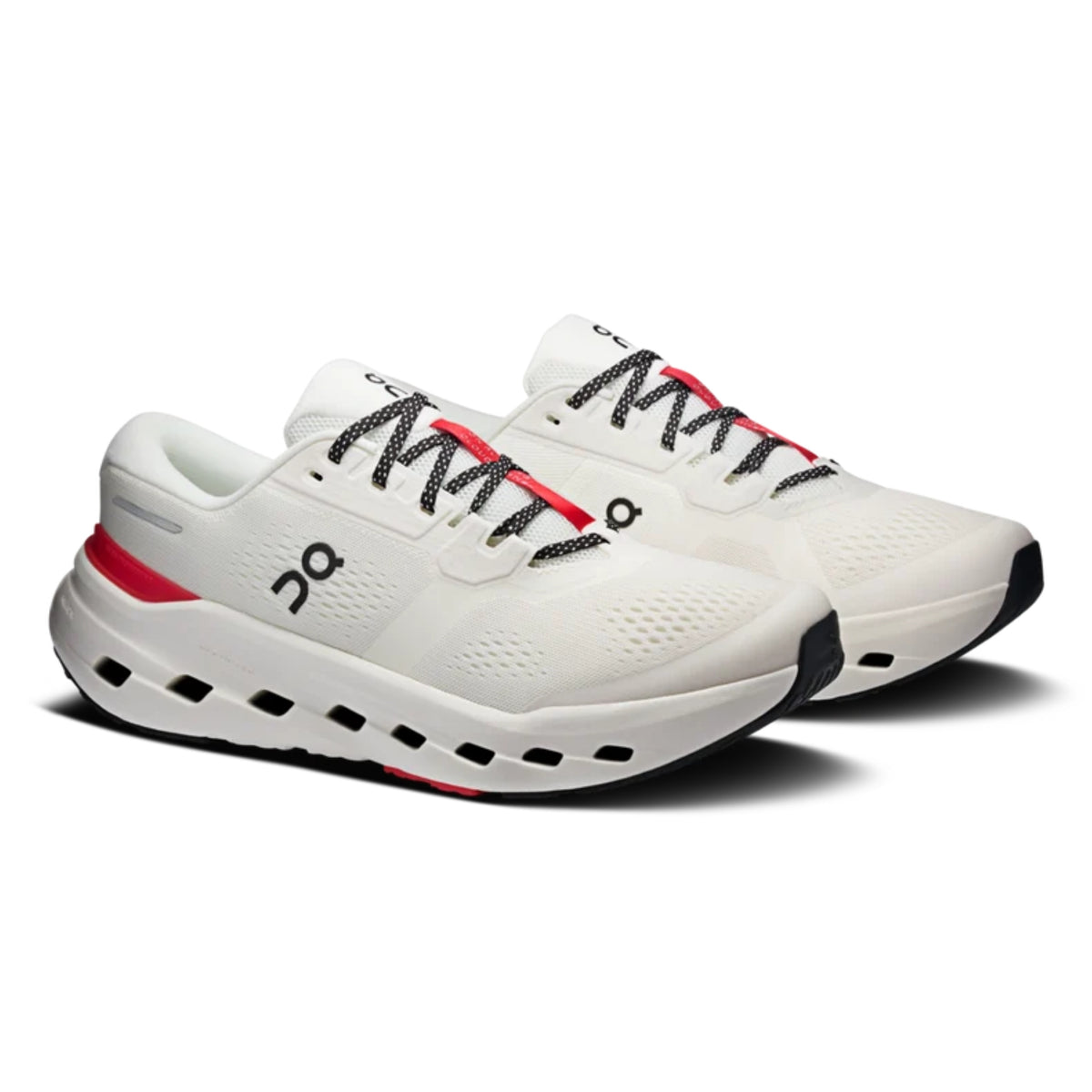 White and red On running shoes on a white background