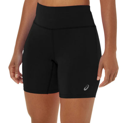 Black tights with a brand logo on a white background