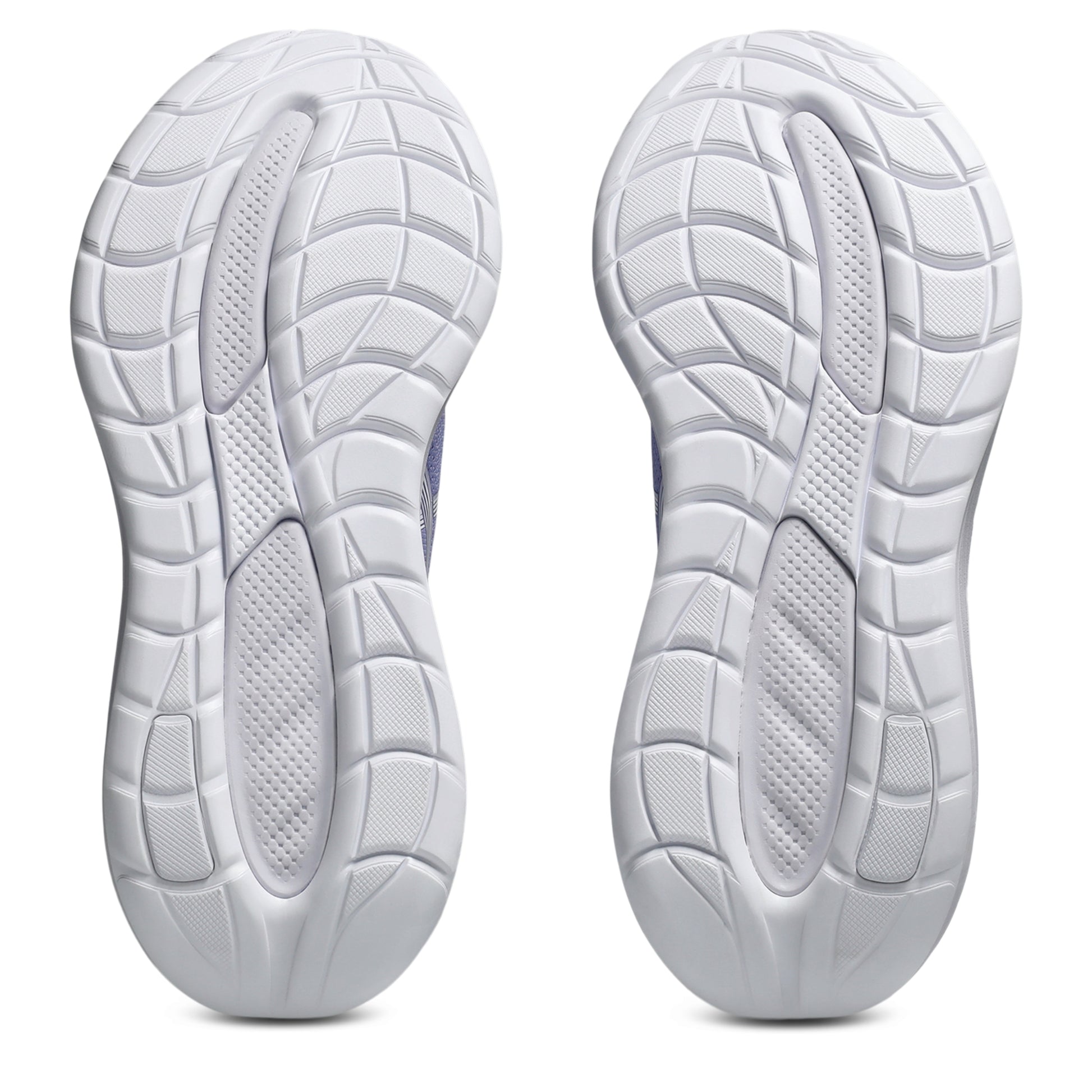 White Asics running shoe sole on a white background