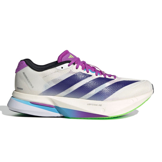 ADIDAS SHOE ADIZERO BOSTON 13 WN WHITE/PURPLE/LIME BURST (AW25)