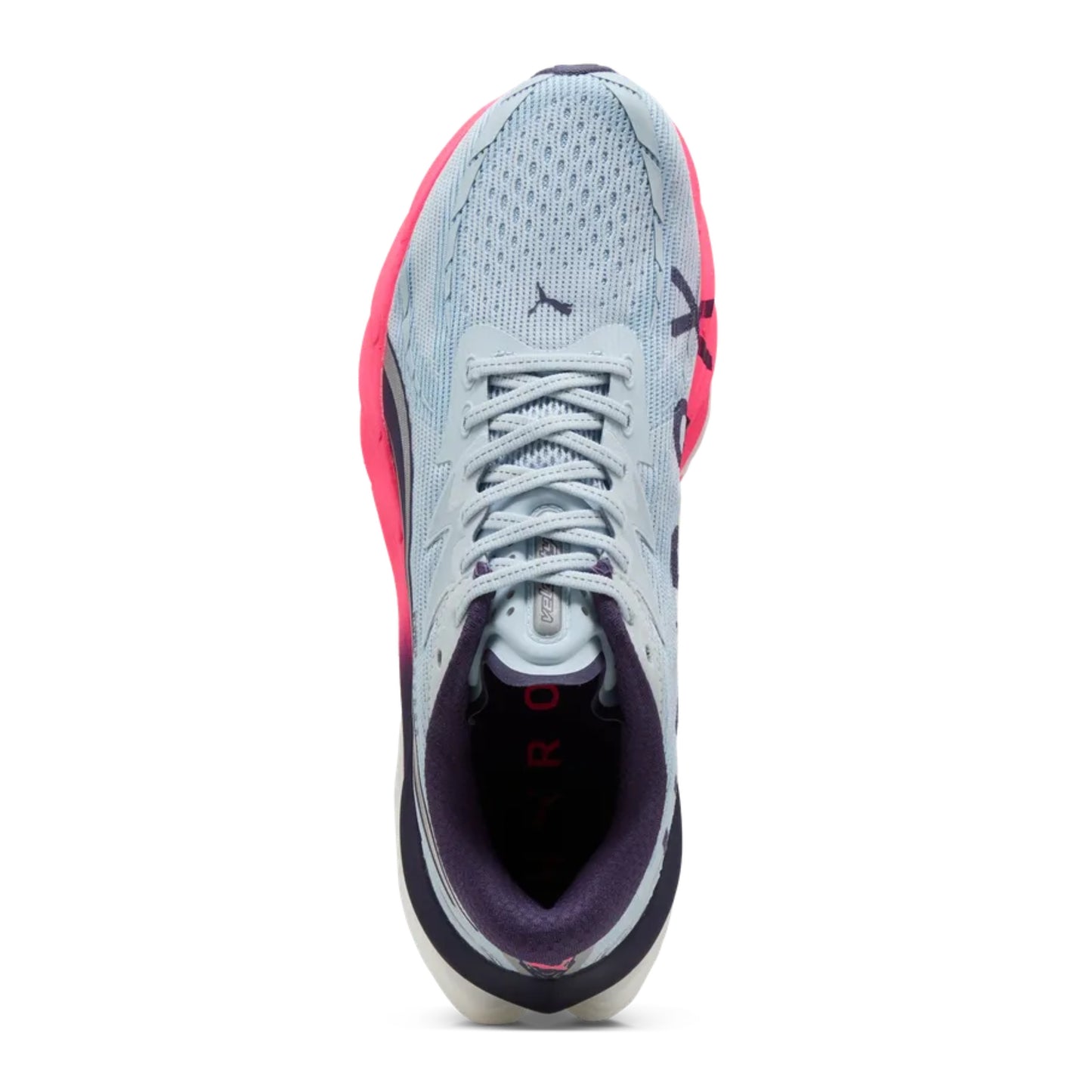 Light blue Puma running shoe on a white background