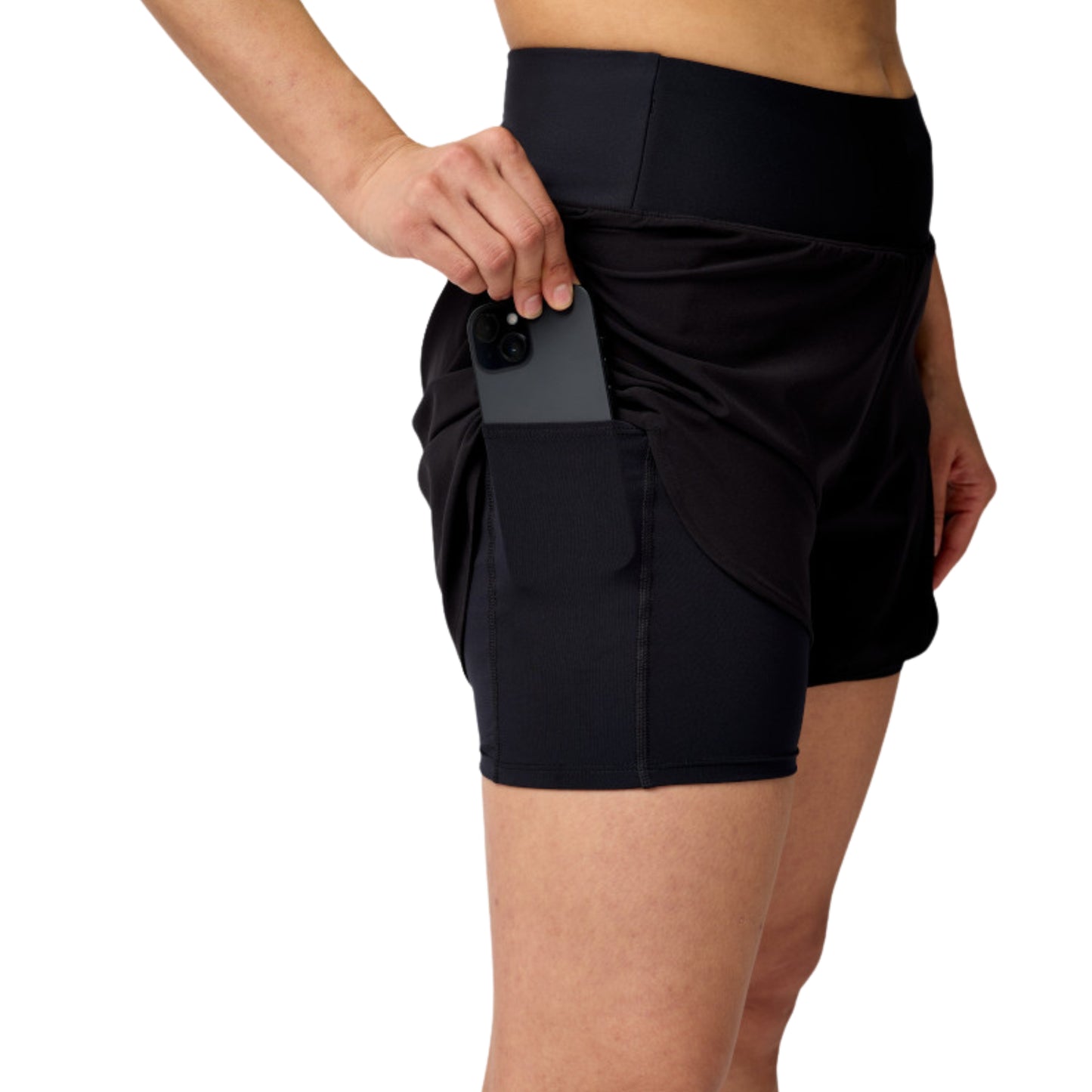 BROOKS SHORT CHASER 5INCH 2IN1 2.0 WN BLACK (AW25)