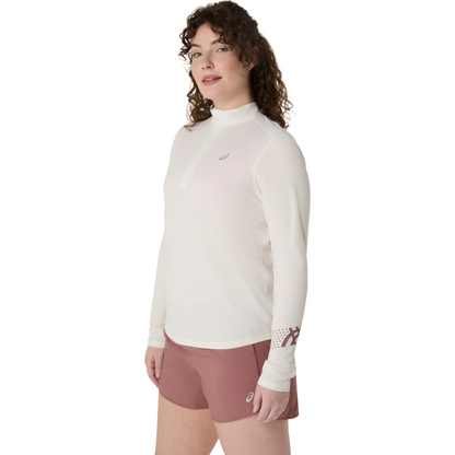 ASICS TOP LONG SLEEVE ICON HALF ZIP WN CREAM (AW25)