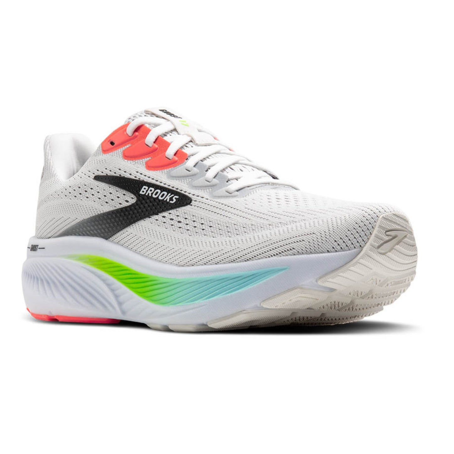 BROOKS SHOE GHOST 17 MN WHITE/PINK CLAY/GECKO (AW25)