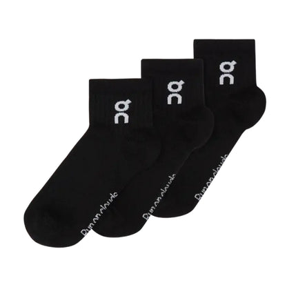 Black On crew socks on a white background