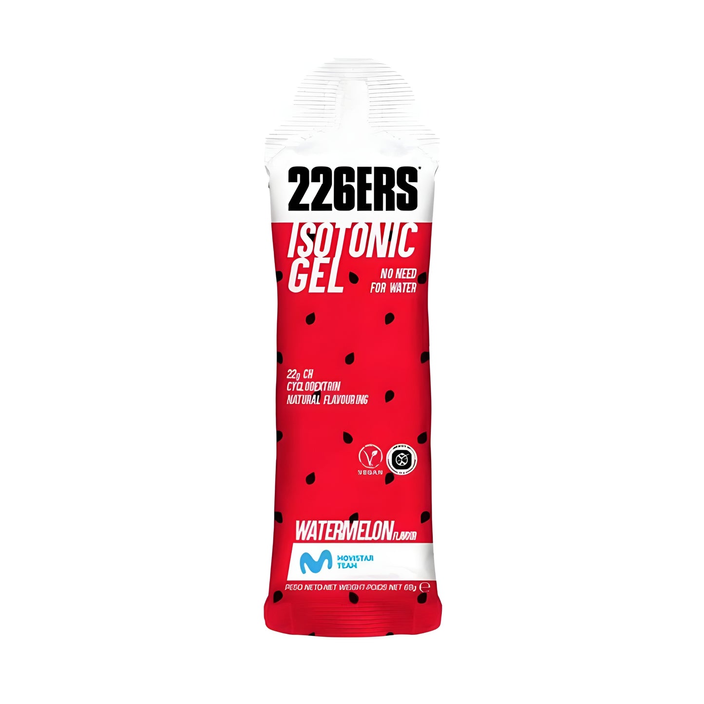 Red isotonic gel package with '226ERS' branding on a white background