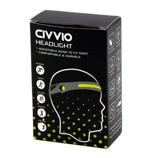 Civvio headlight packaging on a white background