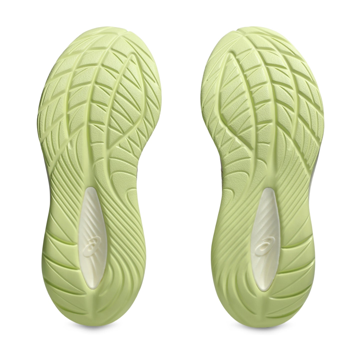 Light green shoe sole with textured pattern on a white background