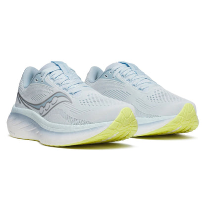 Light blue with ice blue accents and light yellow sole Saucony running shoe 
