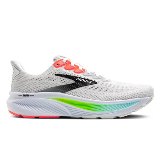 BROOKS SHOE GHOST 17 MN WHITE/PINK CLAY/GECKO (AW25)