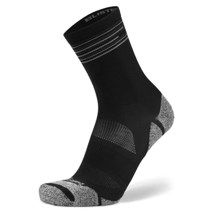 Black sock with gray accents on a white background
