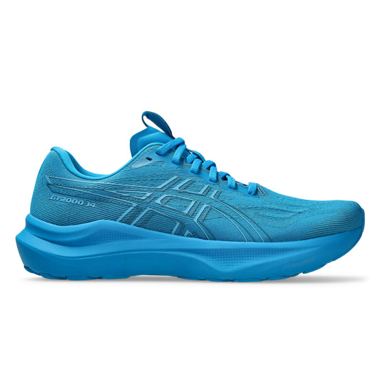 Blue running shoe on a white background