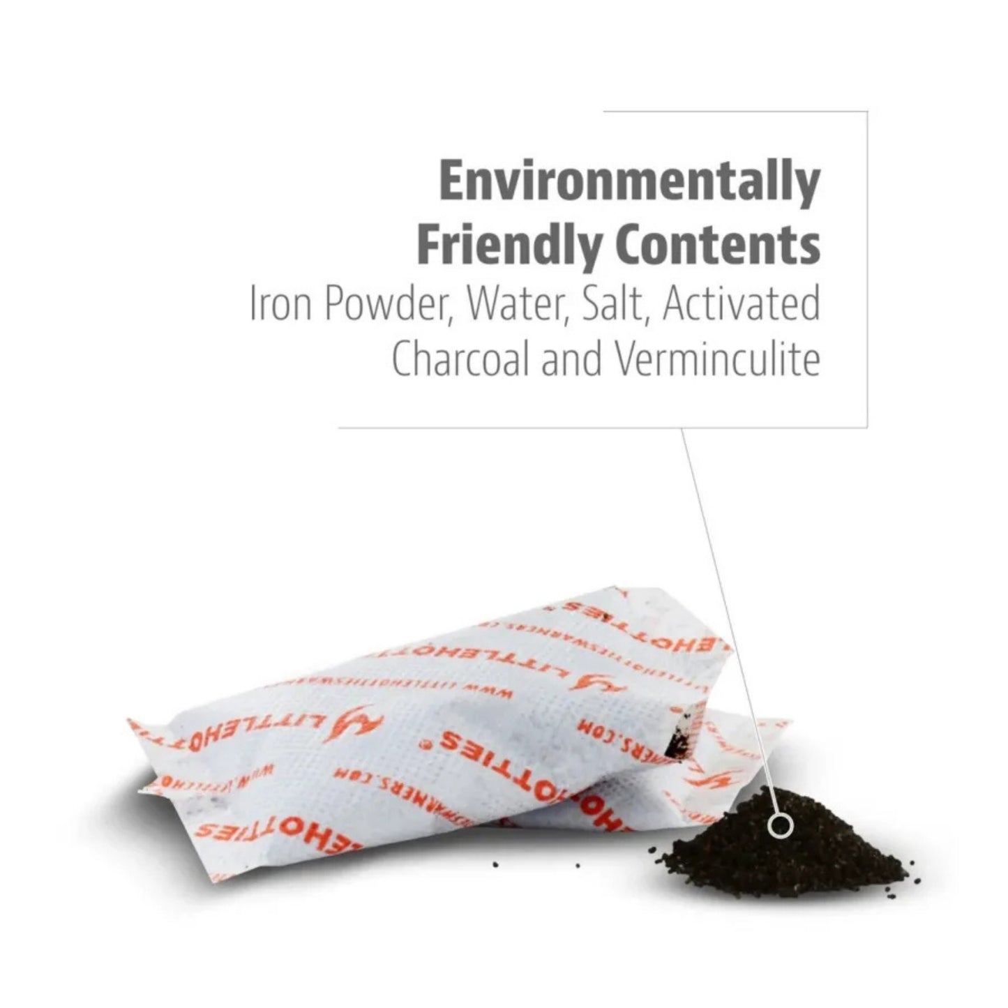 Environmentally friendly product with ingredients listed on a white background