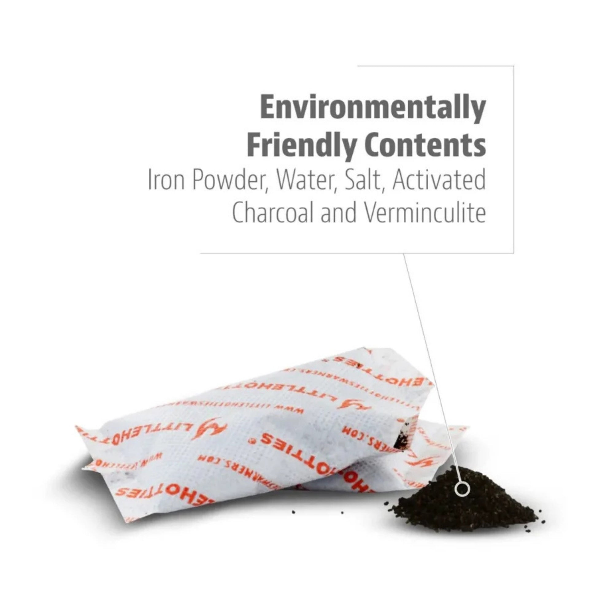 Environmentally friendly product with ingredients listed on a white background