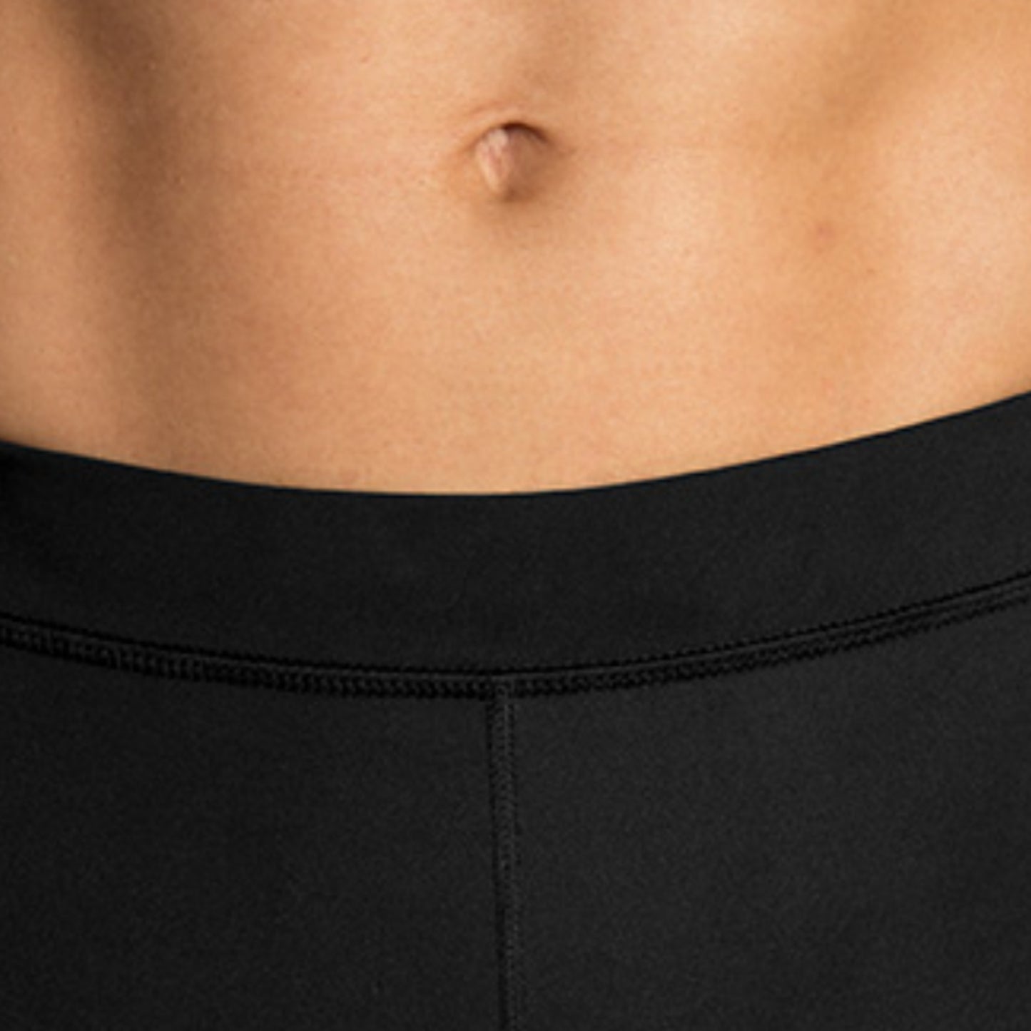 Close-up of a Brooks black legging on a white background