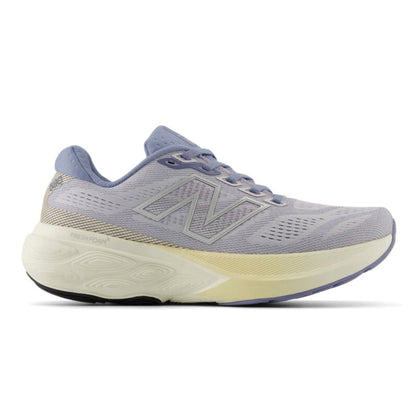 Light purple running shoe with a white sole on a white background