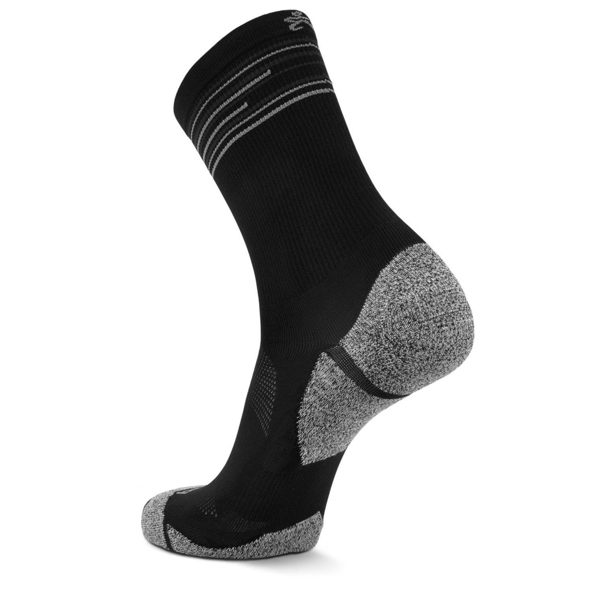 Black and gray sock on a white background