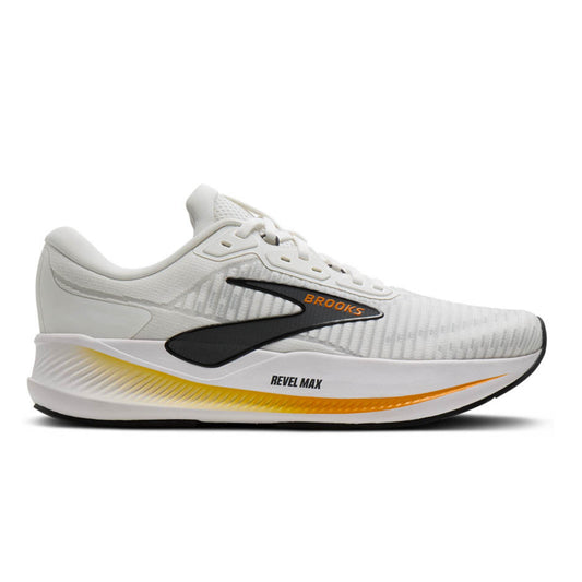 BROOKS SHOE REVEL MAX MN WHITE/PEARL/ORANGE (AW26)