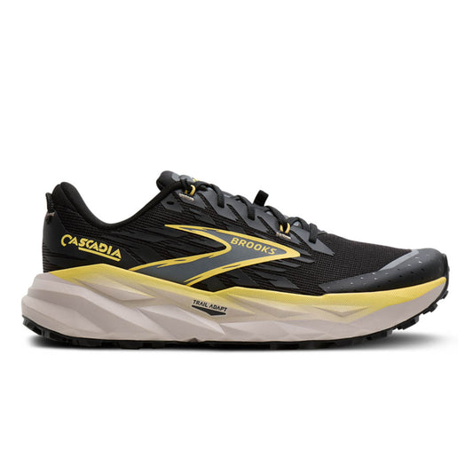 BROOKS SHOE CASCADIA 19 MN BLACK/YELLOW/CHATEAU (SS26)