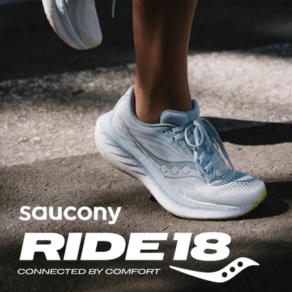 Light blue with ice blue accents and light yellow sole Saucony running shoe 