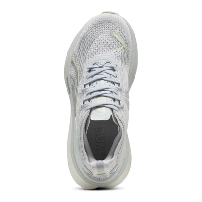 Gray Puma running shoe with visible brand logo on a white background